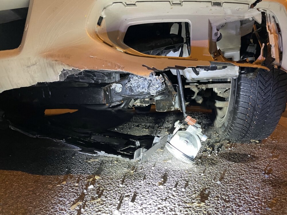 Besch&auml;digter Personenwagen Steinachstrasse